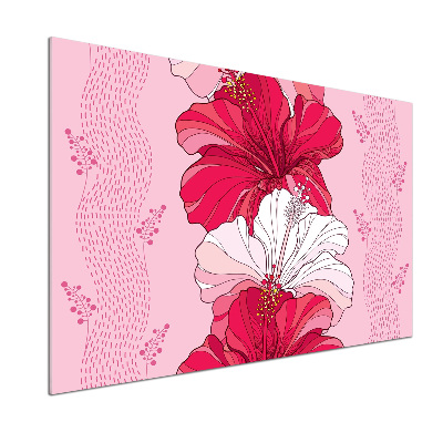 Cooker splashback Hawaiian flowers