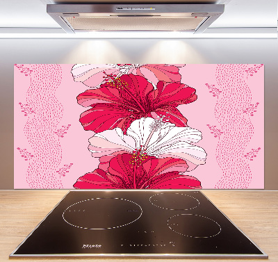 Cooker splashback Hawaiian flowers