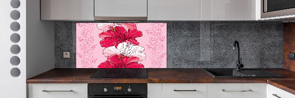 Cooker splashback Hawaiian flowers