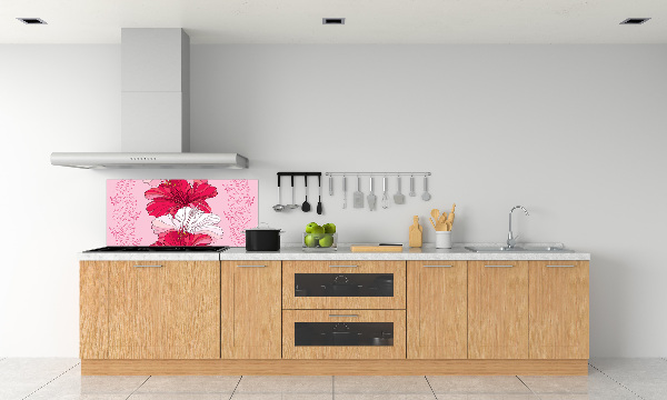 Cooker splashback Hawaiian flowers