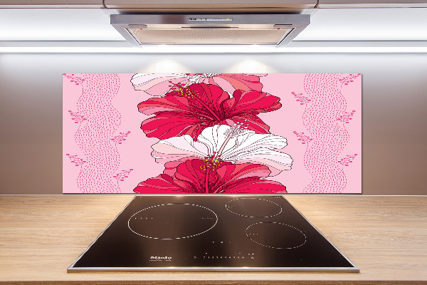 Cooker splashback Hawaiian flowers