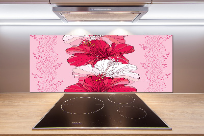 Cooker splashback Hawaiian flowers