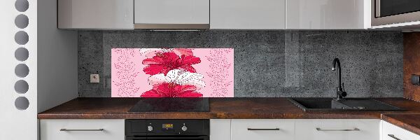 Cooker splashback Hawaiian flowers