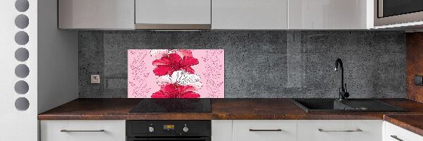 Cooker splashback Hawaiian flowers