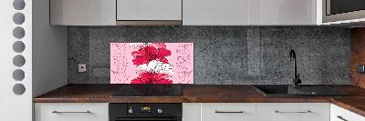 Cooker splashback Hawaiian flowers