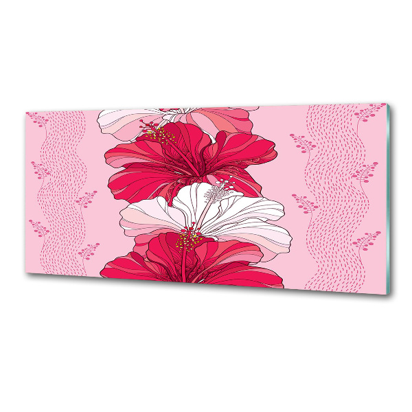 Cooker splashback Hawaiian flowers