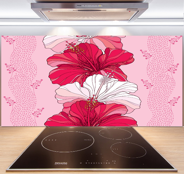 Cooker splashback Hawaiian flowers