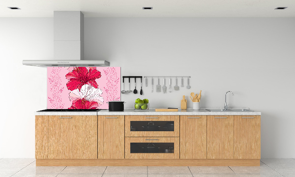 Cooker splashback Hawaiian flowers