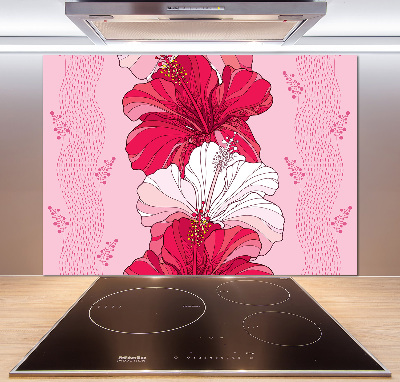 Cooker splashback Hawaiian flowers