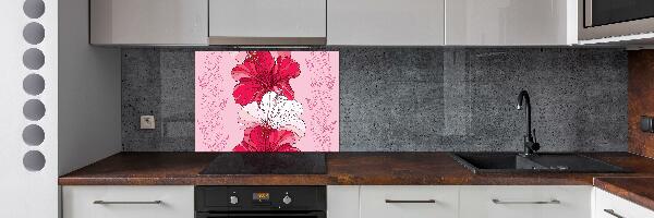 Cooker splashback Hawaiian flowers