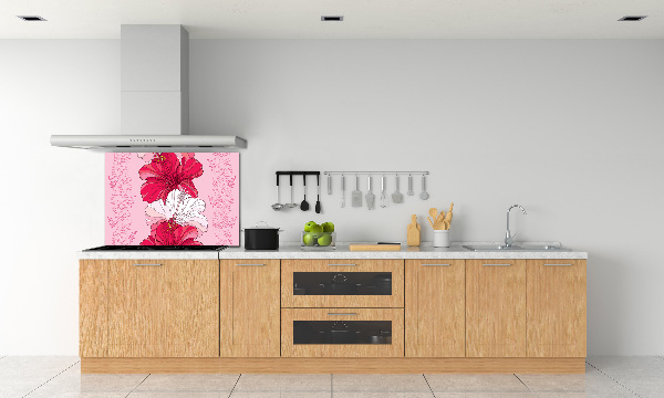 Cooker splashback Hawaiian flowers