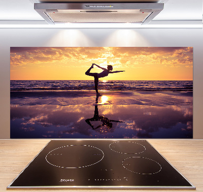 Cooker splashback Yoga on the beach