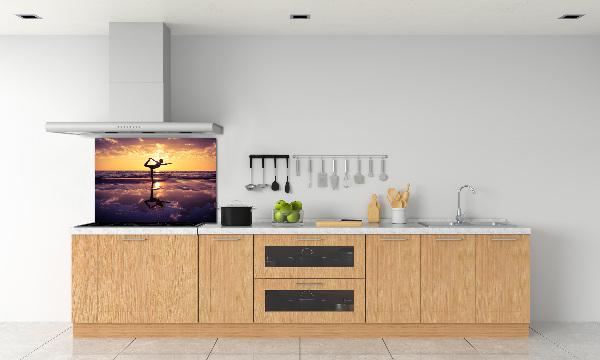 Cooker splashback Yoga on the beach