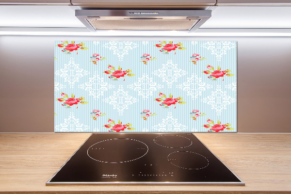 Cooker splashback Roses and ornaments