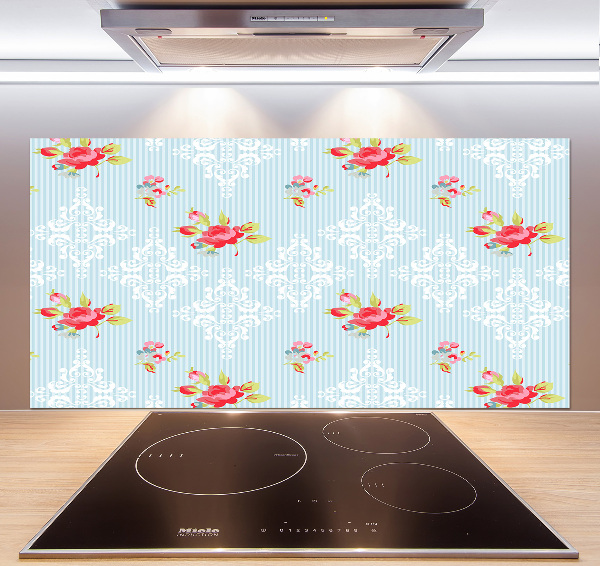 Cooker splashback Roses and ornaments