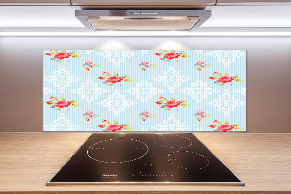 Cooker splashback Roses and ornaments