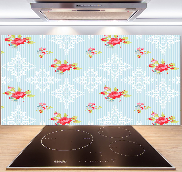 Cooker splashback Roses and ornaments