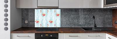 Cooker splashback Roses and ornaments