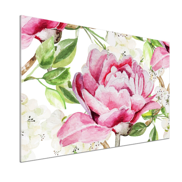 Cooker splashback Peonies