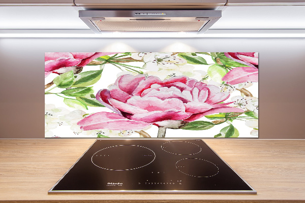 Cooker splashback Peonies