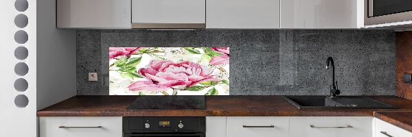 Cooker splashback Peonies