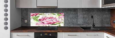 Cooker splashback Peonies