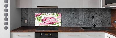 Cooker splashback Peonies