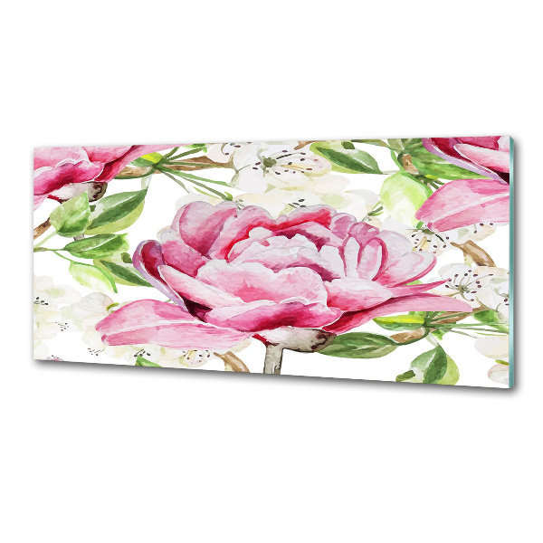 Cooker splashback Peonies