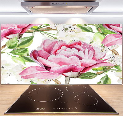 Cooker splashback Peonies