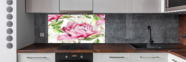 Cooker splashback Peonies