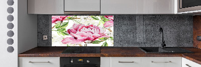 Cooker splashback Peonies