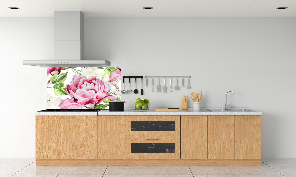 Cooker splashback Peonies