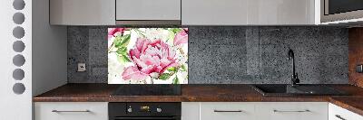 Cooker splashback Peonies