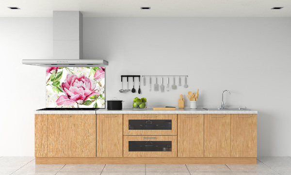 Cooker splashback Peonies