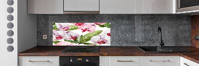 Cooker splashback Pink orchids