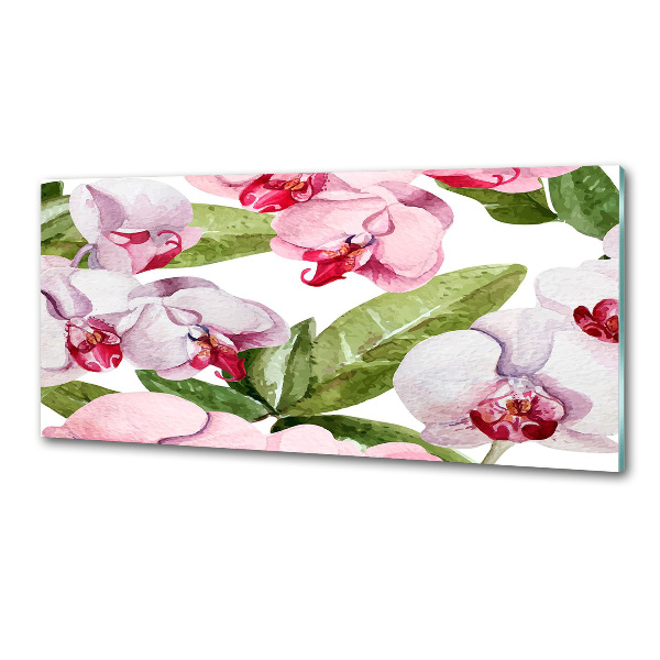 Cooker splashback Pink orchids