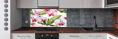 Cooker splashback Pink orchids