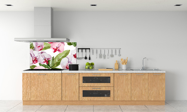 Cooker splashback Pink orchids