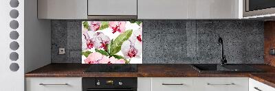 Cooker splashback Pink orchids