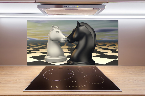 Cooker splashback Chess horses