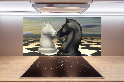 Cooker splashback Chess horses