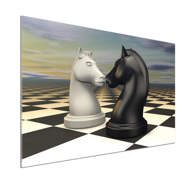 Cooker splashback Chess horses