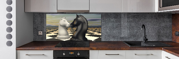 Cooker splashback Chess horses