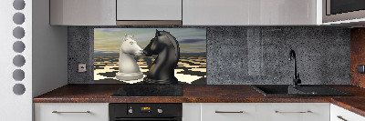 Cooker splashback Chess horses