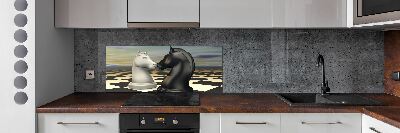 Cooker splashback Chess horses