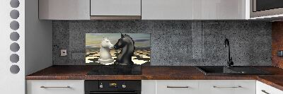 Cooker splashback Chess horses