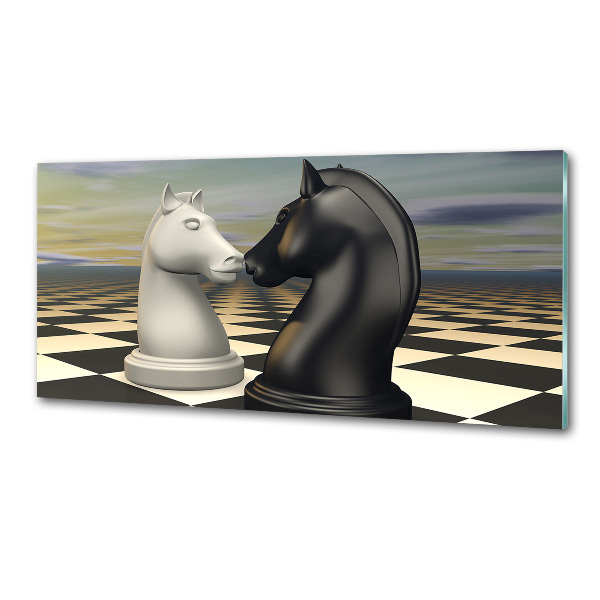 Cooker splashback Chess horses