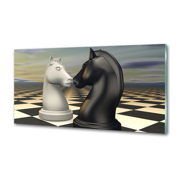 Cooker splashback Chess horses