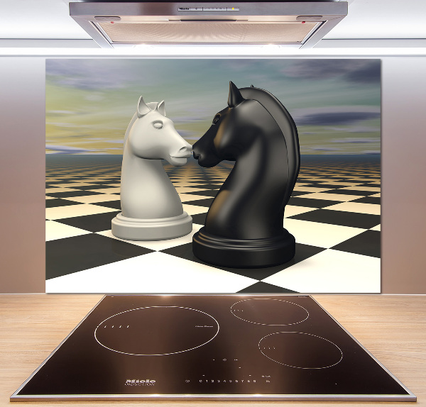 Cooker splashback Chess horses