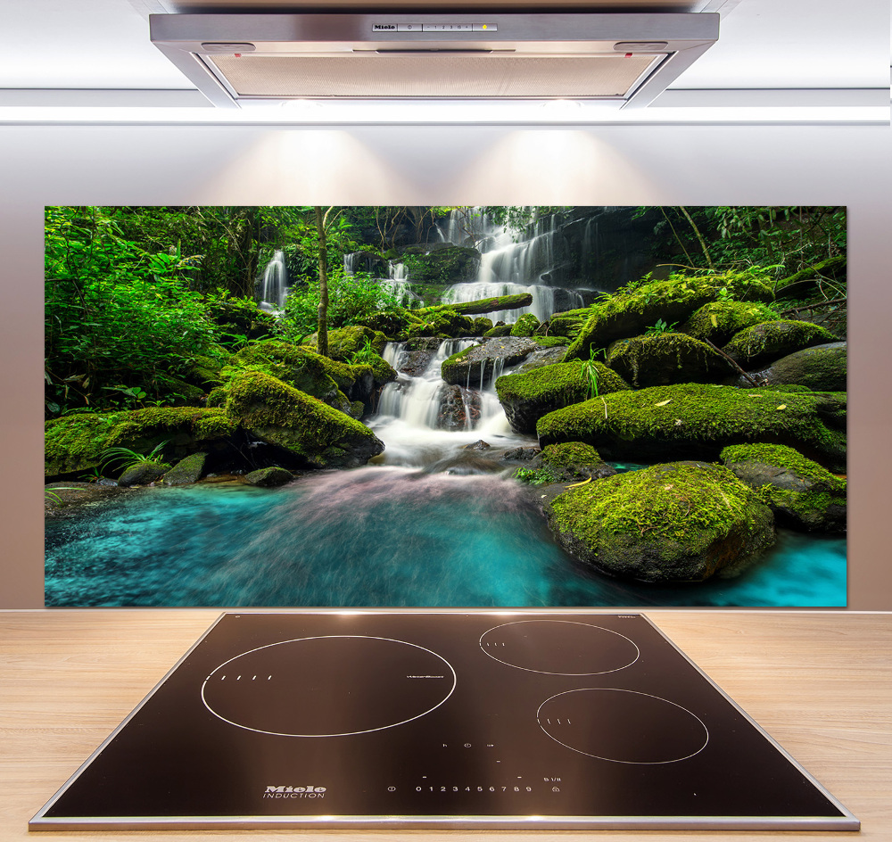 Cooker splashback Waterfall in the jungle